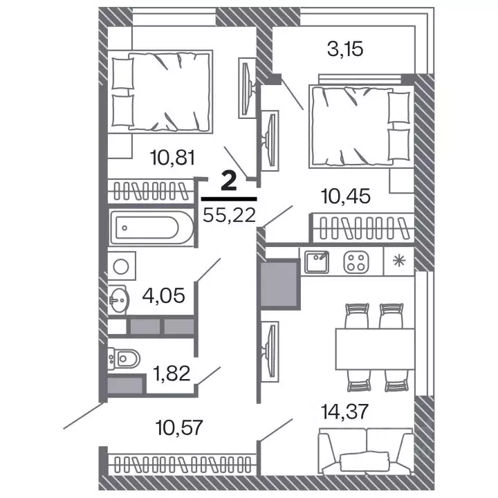 2-к кв. Рязанская область, Рязань Петра и Февронии жилой комплекс ... - Фото 0