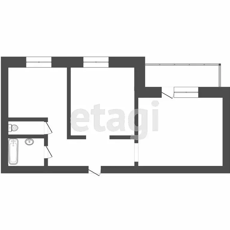 2-комнатная квартира: Северск, Ленинградская улица, 14 (50 м) - Фото 1