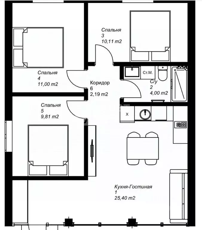 Дом в Липецкая область, Липецк Ленина-Соборная пл. (60 м) - Фото 2