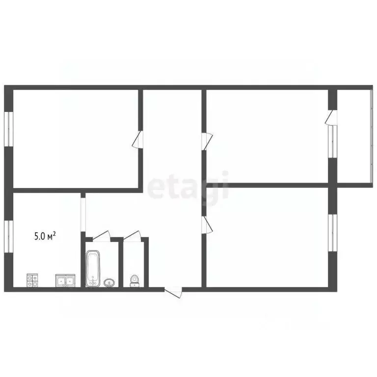 3-к кв. Забайкальский край, Чита ул. Нечаева, 26 (72.0 м) - Фото 2