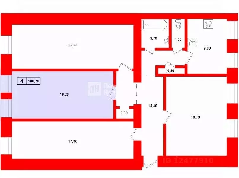 Комната Санкт-Петербург Балтийская ул., 36/9 (19.2 м) - Фото 2