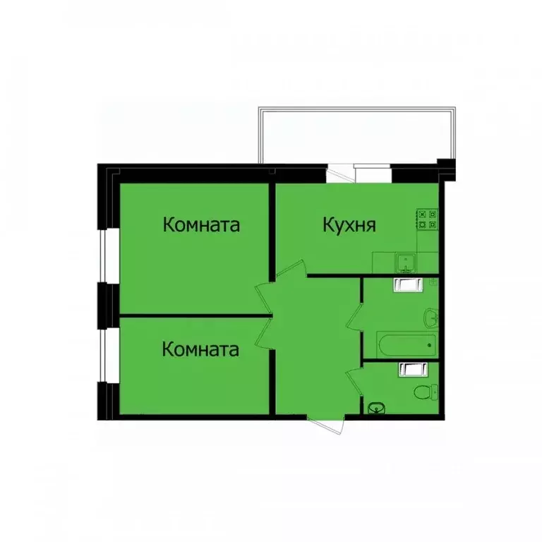 2-к кв. Татарстан, Арск ул. 90 лет ТАССР, 17 (54.0 м) - Фото 2