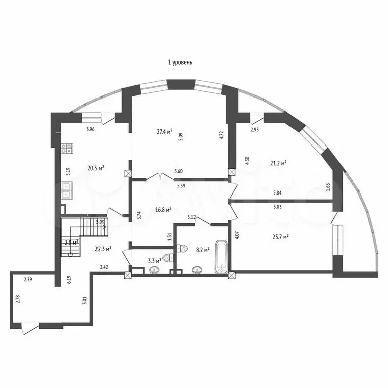 4-к. квартира, 274,4 м, 10/10 эт. - Фото 0