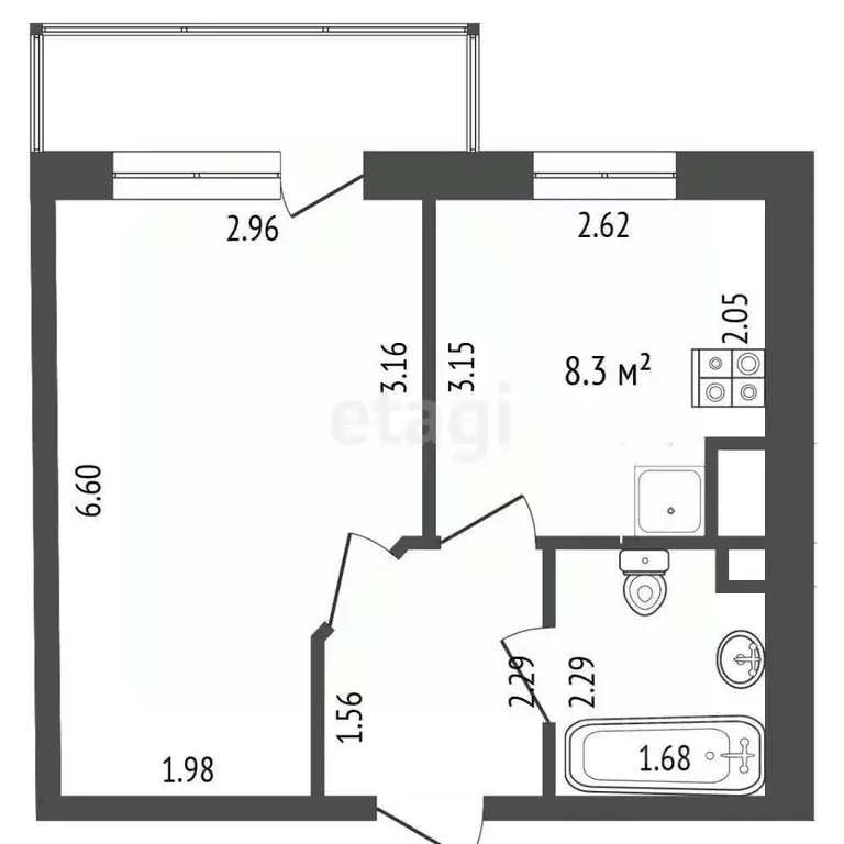 1-к кв. Краснодарский край, Анапа ул. Самбурова, 207 (29.8 м) - Фото 1