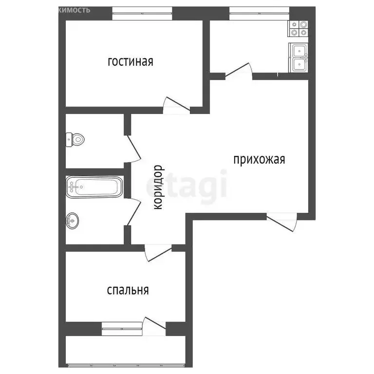 2-комнатная квартира: Бирск, Интернациональная улица, 120В (48.6 м) - Фото 0