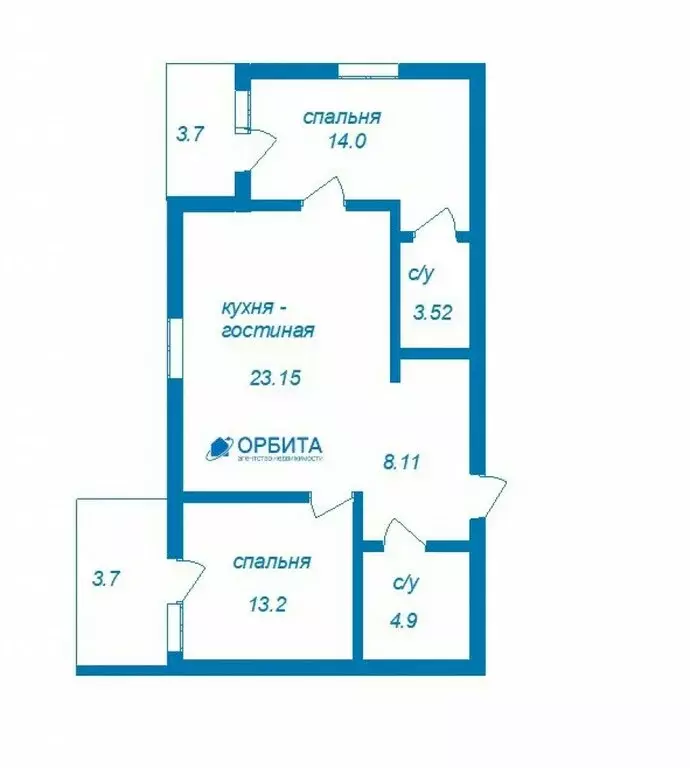 2-комнатная квартира: Тюмень, улица Ветеранов Труда, 9Ак4 (63.6 м) - Фото 1