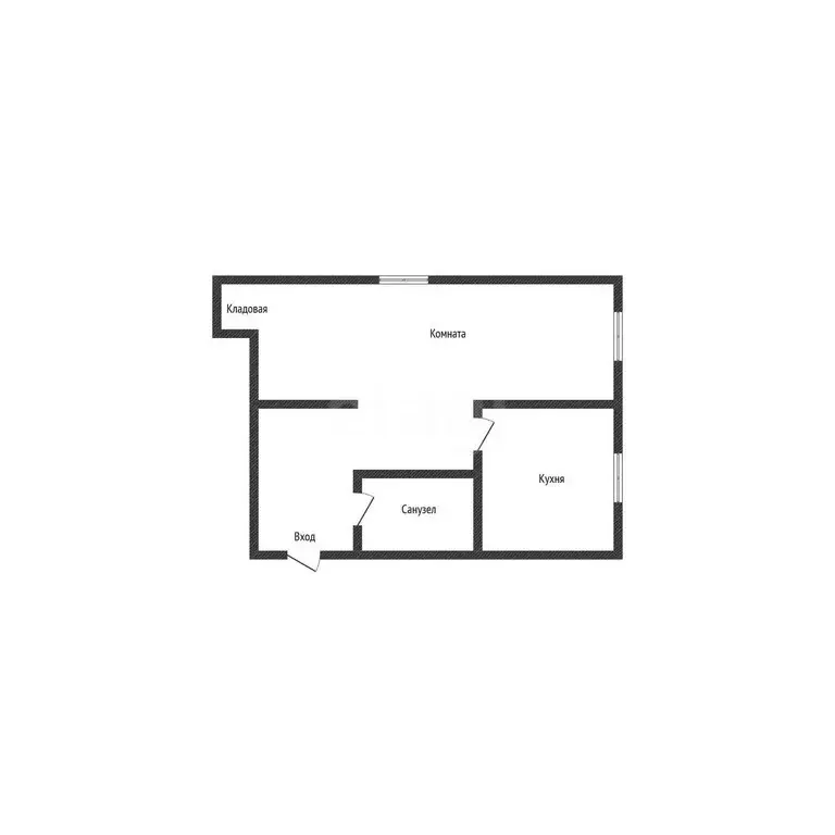 1-комнатная квартира: Строитель, Октябрьская улица, 4 (31 м) - Фото 1