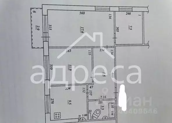 3-к кв. Самарская область, Самара Московское ш., 97 (61.3 м) - Фото 2