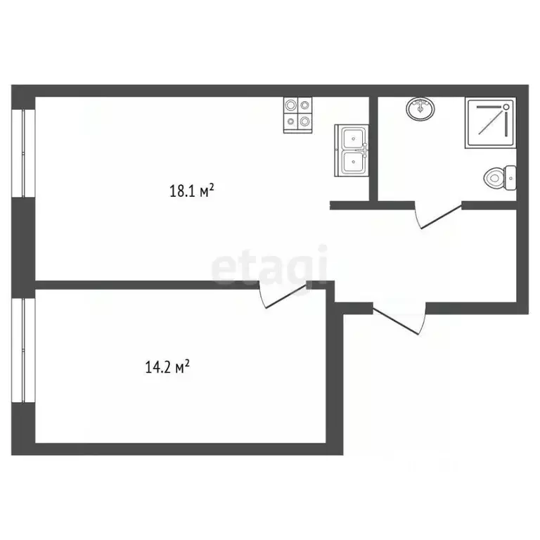 1-к кв. Москва Очаковское ш., 9А (41.5 м) - Фото 2