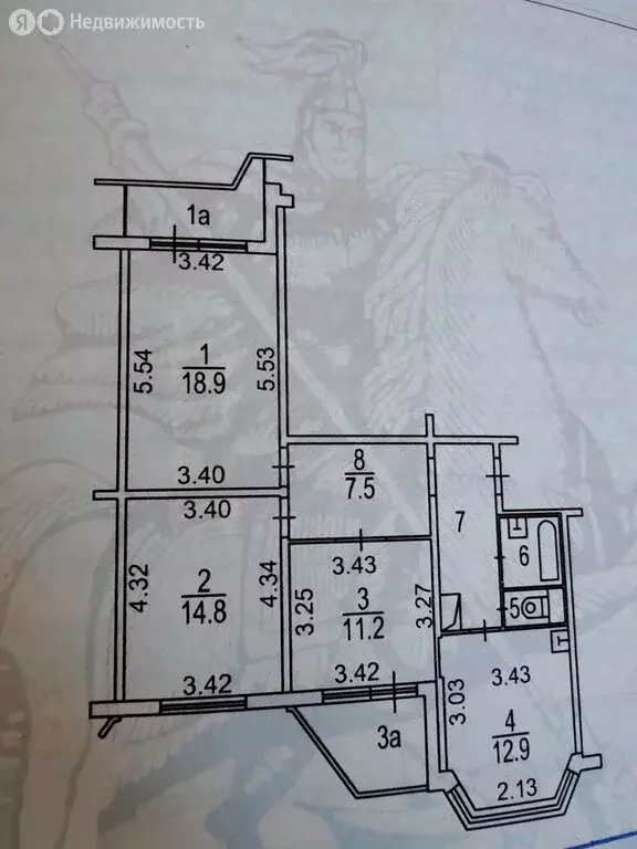 3-комнатная квартира: Москва, Уральская улица, 1к1 (78.9 м) - Фото 2
