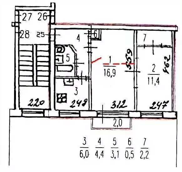2-к кв. Санкт-Петербург Краснопутиловская ул., 94 (44.5 м) - Фото 2