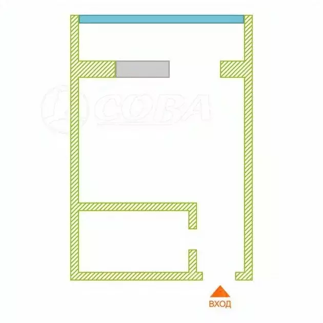 Студия Тюменская область, Тюмень ул. Новоселов, 109 (20.0 м) - Фото 1