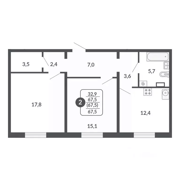 2-к кв. Кировская область, Киров  (67.5 м) - Фото 0