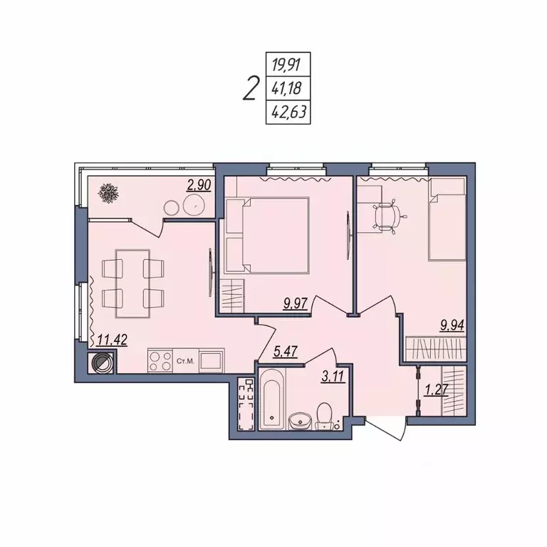 2-к кв. Волгоградская область, Волгоград ул. Тракторостроителей, 31/1 ... - Фото 1