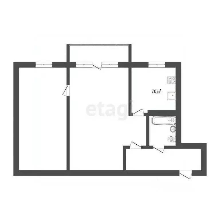 2-к кв. Тюменская область, Тюмень Ямская ул., 110 (44.9 м) - Фото 2