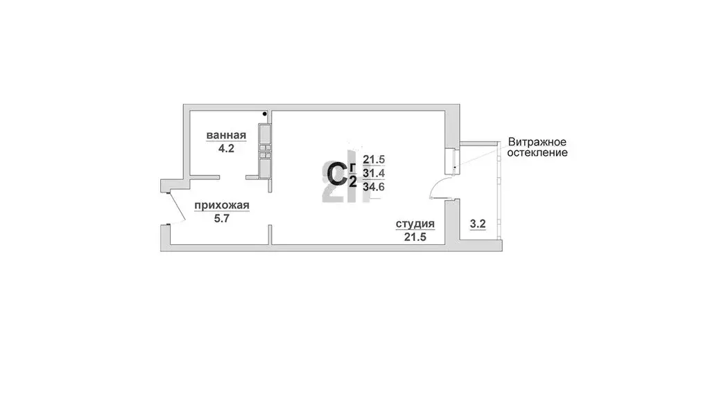 Квартира-студия: Екатеринбург, улица Николая Островского, 2/2 (31.5 м) - Фото 0