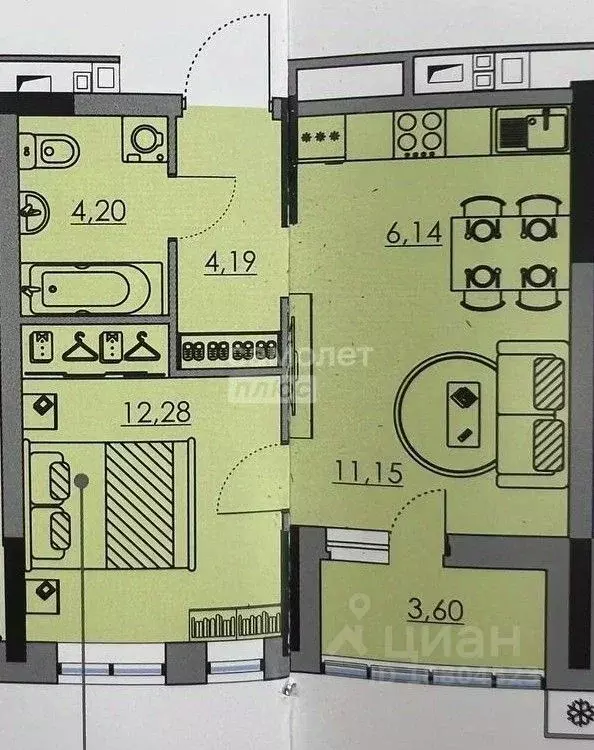 1-к кв. Пермский край, Пермь Боровая ул., 21 (38.4 м) - Фото 2