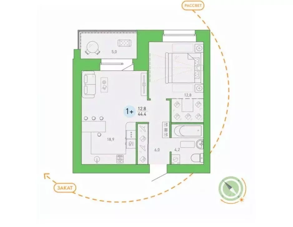 1-к кв. Брянская область, Брянск Степная ул., 20 (44.4 м) - Фото 1