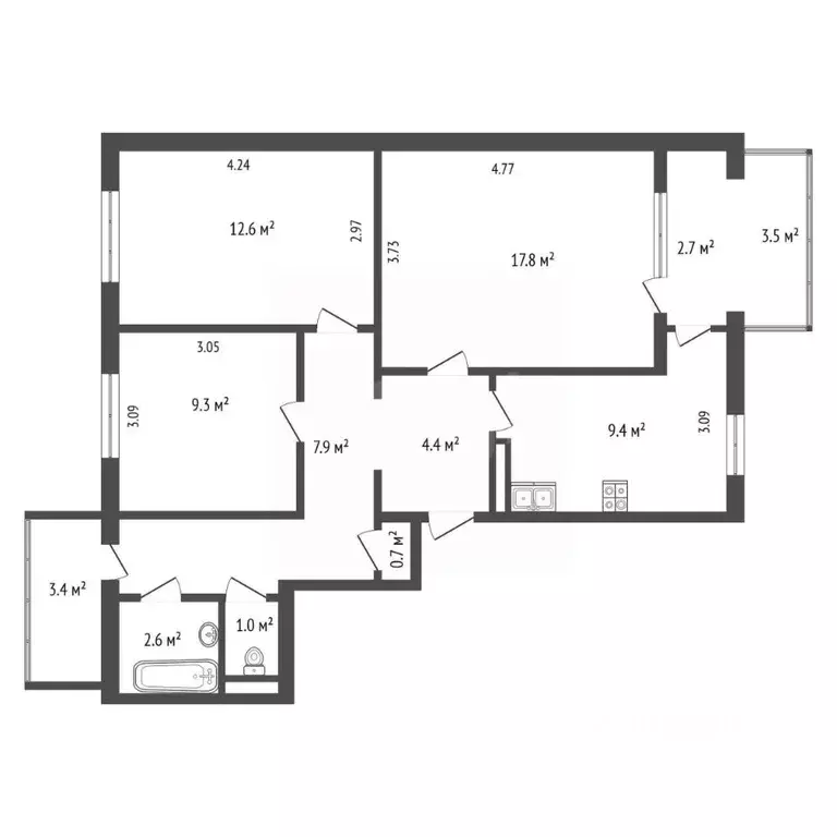 3-к кв. Крым, Ялта ул. Тимирязева, 27 (75.3 м) - Фото 2