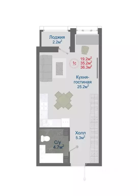 1-к кв. Воронежская область, Новоусманский район, пос. Отрадное ул. ... - Фото 0