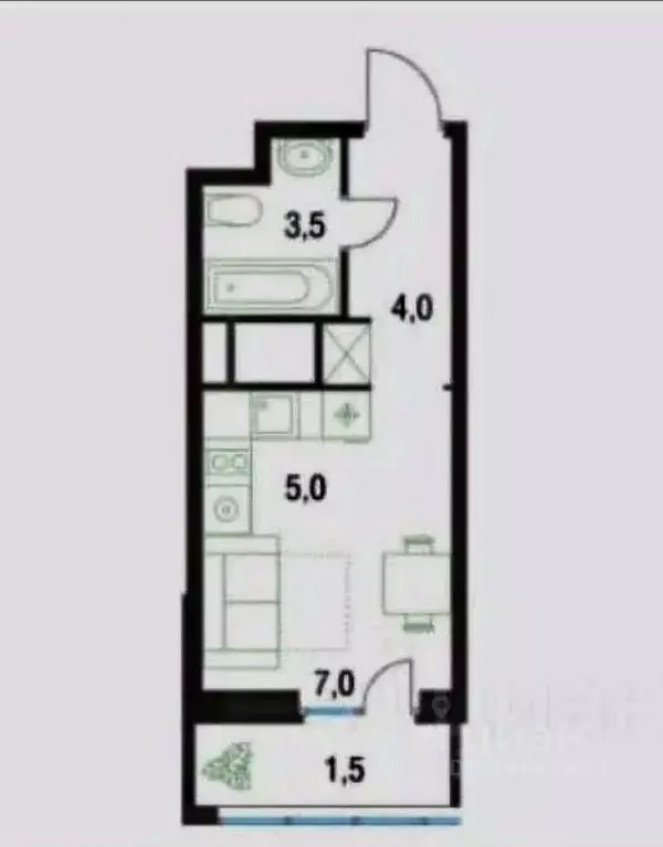 Студия Московская область, Котельники Новые Котельники мкр, 17 (19.1 ... - Фото 1