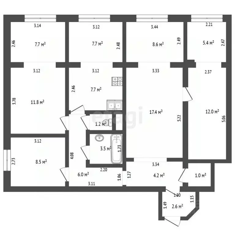 4-к кв. Крым, Ялта ул. Ленинградская, 5 (105.3 м) - Фото 2
