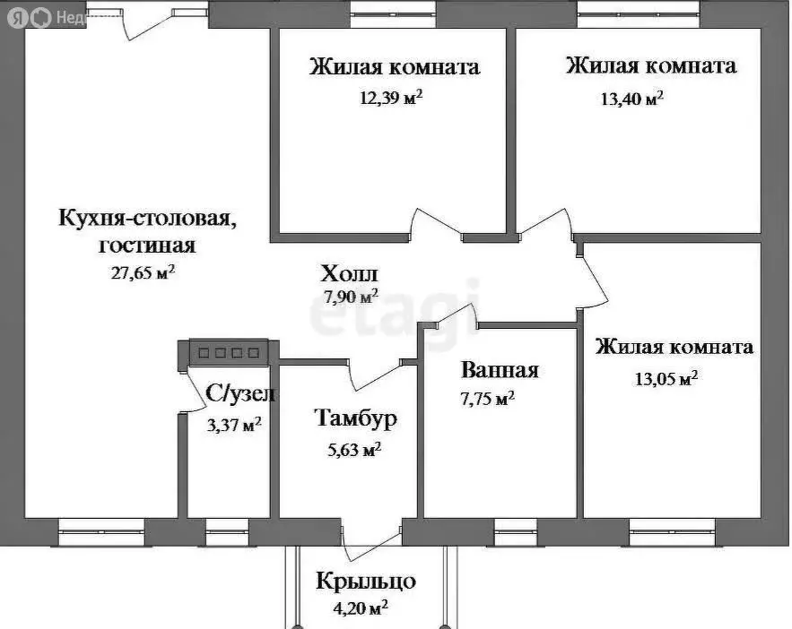 Дом в село Тюшевка, Центральная улица (68.2 м) - Фото 0