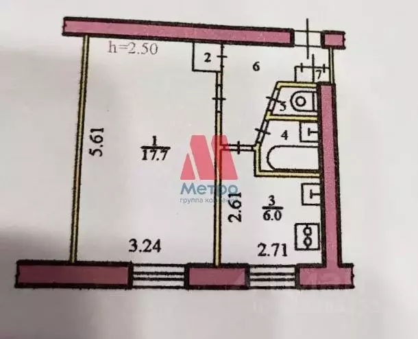1-к кв. Ярославская область, Рыбинск ул. Рокоссовского, 4А (33.0 м) - Фото 1