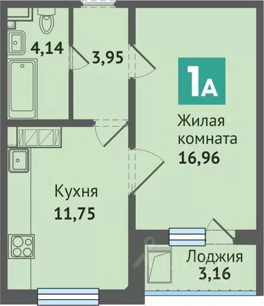 1-к кв. Марий Эл, Медведево городское поселение, Медведево пгт, Ясная ... - Фото 0