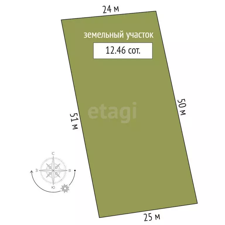 Участок в Бийский район, посёлок Амурский, Новая улица (12.5 м) - Фото 1