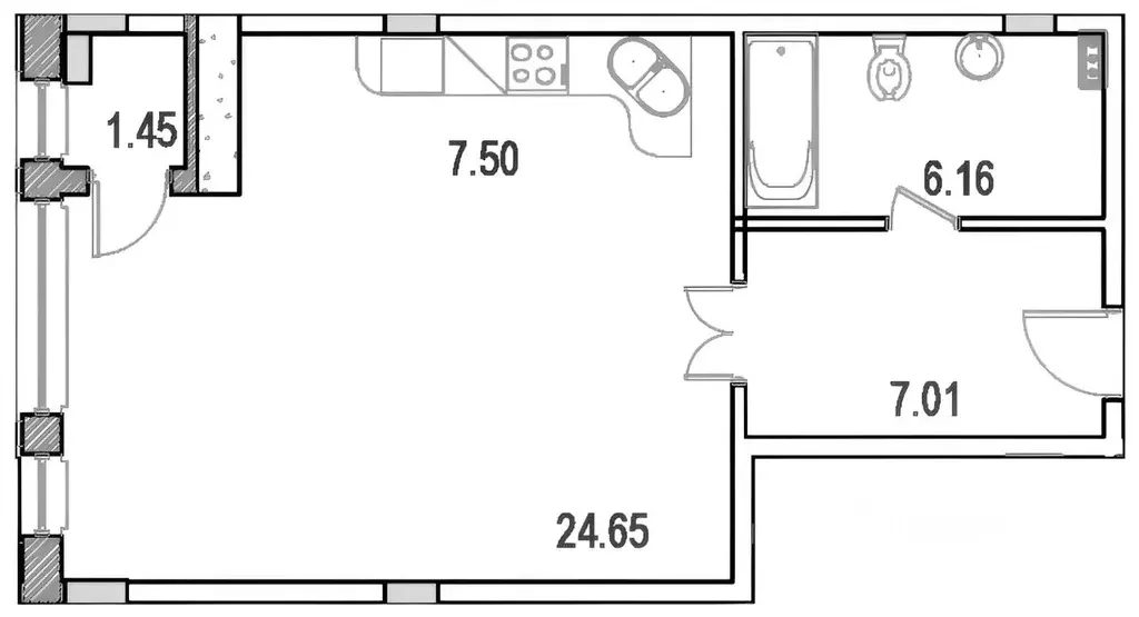 1-к кв. Москва ул. Маршала Рыбалко, 2к9 (47.1 м) - Фото 1