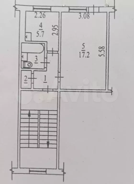 1-к. квартира, 29,7 м, 1/5 эт. - Фото 0