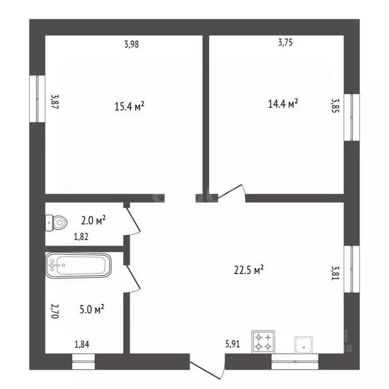Дом в Амурская область, Благовещенский район, с. Игнатьево 5 (60 м) - Фото 2
