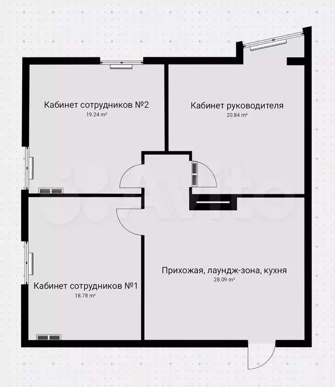 Престижное офисное пространство с мебелью, 90м - Фото 0