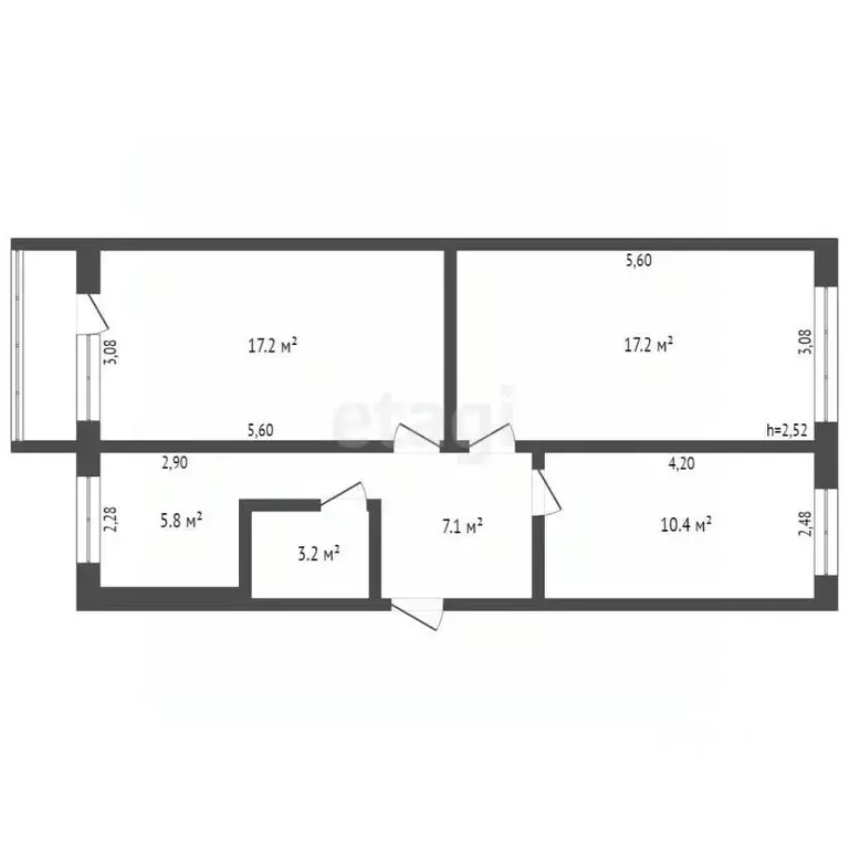 3-к кв. Кемеровская область, Междуреченск Октябрьская ул., 22 (60.9 м) - Фото 1