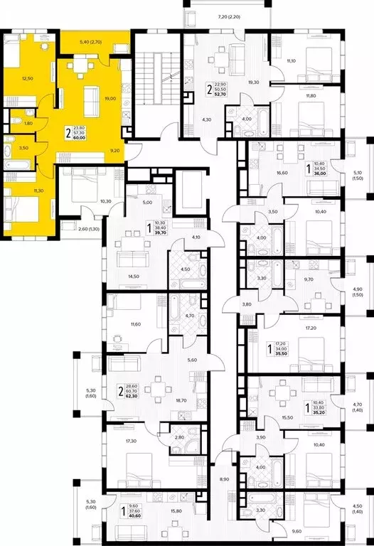 2-комнатная квартира: Сукко, жилой комплекс Кипарис (60 м) - Фото 1