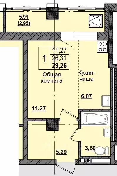 Студия Саха (Якутия), Якутск Алгыс жилой комплекс (29.13 м) - Фото 0