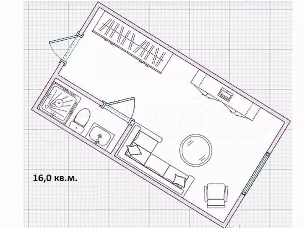 Квартира-студия, 16 м, 1/5 эт. - Фото 0