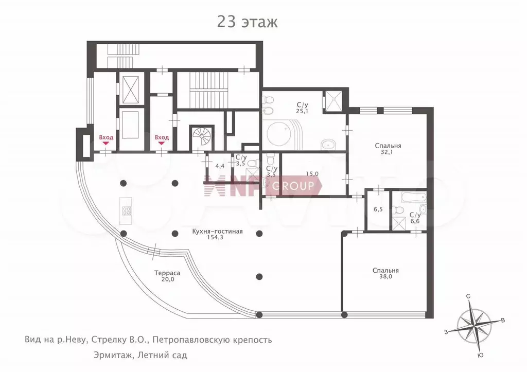 5-к. квартира, 351,2 м, 23/23 эт. - Фото 0