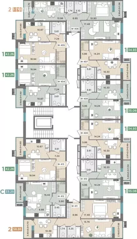 1-комнатная квартира: Краснодарский край, Темрюк (34.93 м) - Фото 1