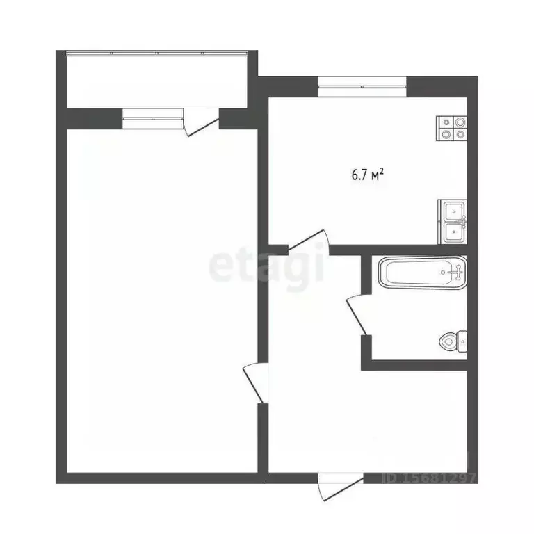 1-к кв. Коми, Усинск ул. Ленина, 17 (33.4 м) - Фото 0