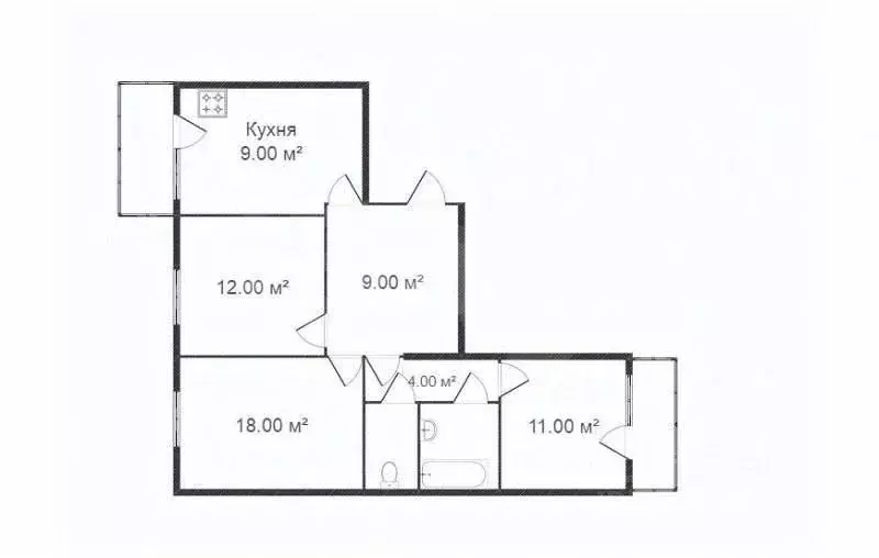 3-к кв. Костромская область, Кострома Индустриальная ул., 23 (65.1 м) - Фото 1