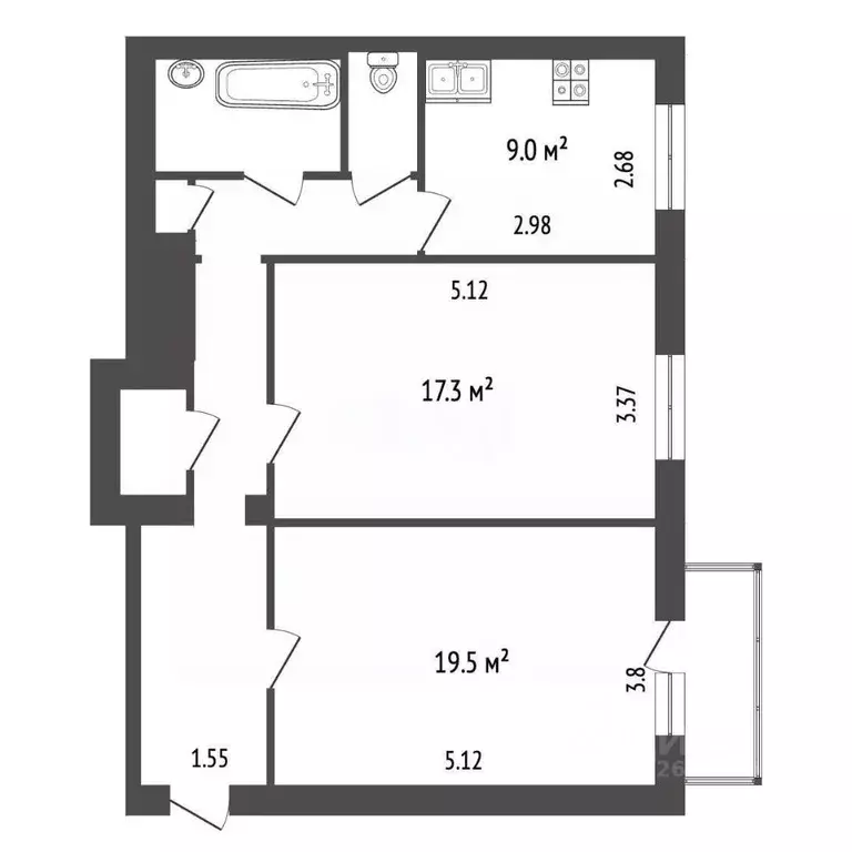 2-к кв. Москва Нижняя Первомайская ул., 48/9 (66.0 м) - Фото 2