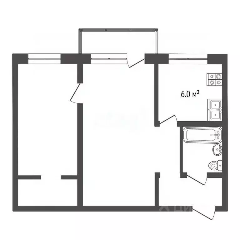 2-к кв. Московская область, Клин ул. Чайковского, 83 (45.0 м) - Фото 1