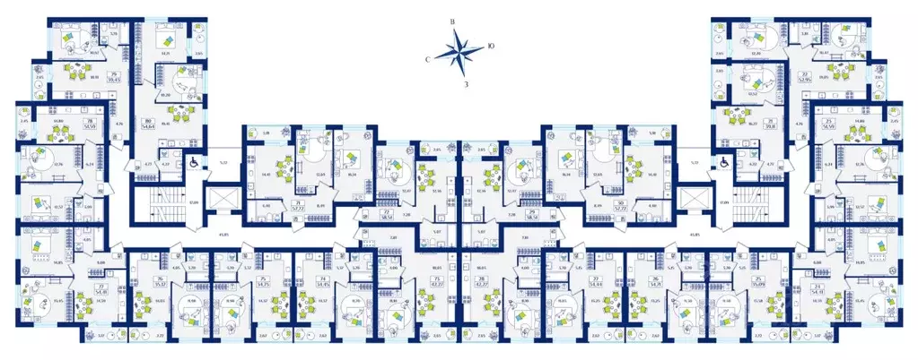 2-к кв. Калининградская область, Зеленоградск  (54.41 м) - Фото 1