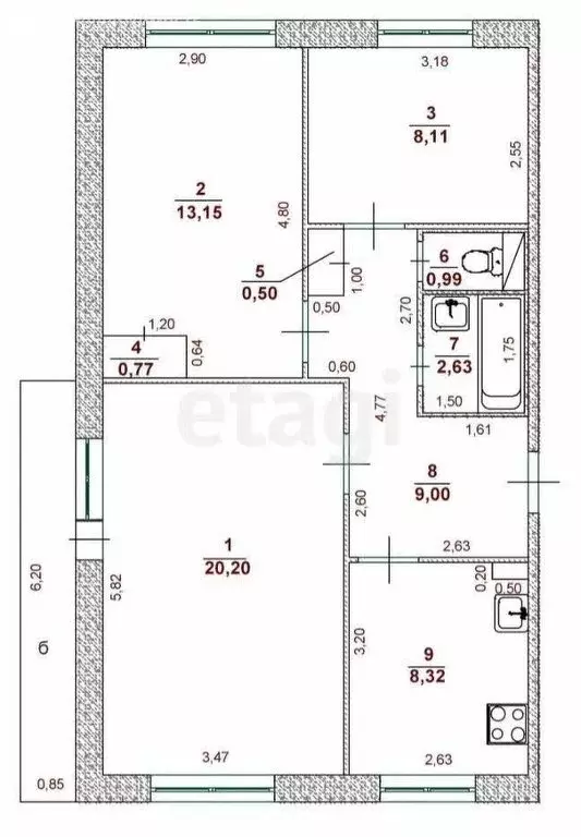 3-комнатная квартира: Ульяновск, улица 12 Сентября, 11 (63.7 м) - Фото 0