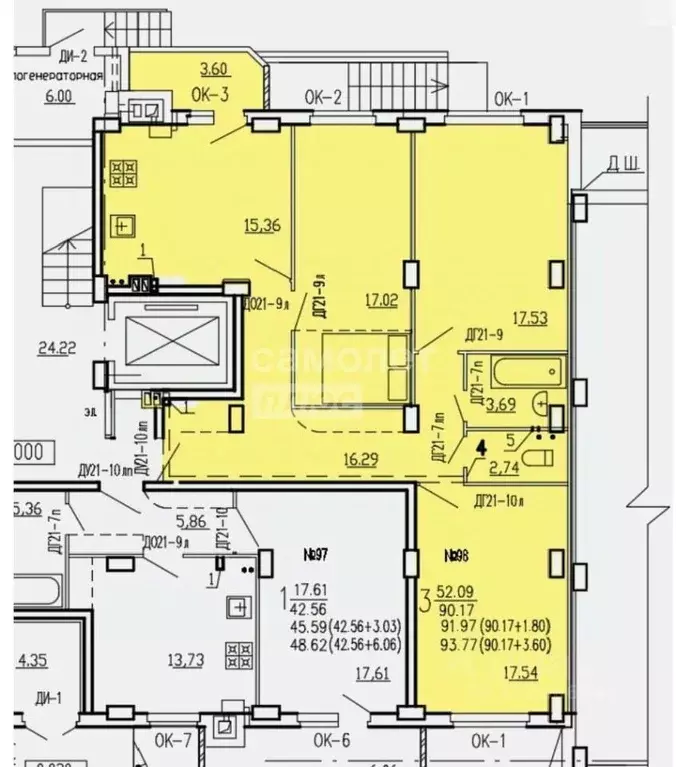 3-к кв. Курская область, Курск ул. 2-я Агрегатная, 57 (91.97 м) - Фото 1