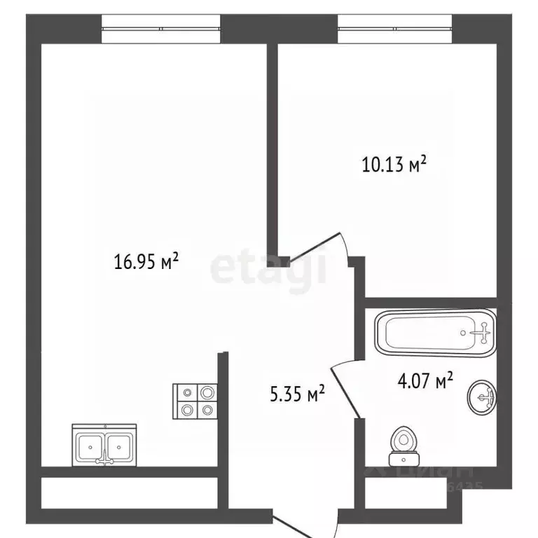 1-к кв. Москва пос. Газопровод, ул. 5-я Лесные Поляны, 20А (36.5 м) - Фото 2