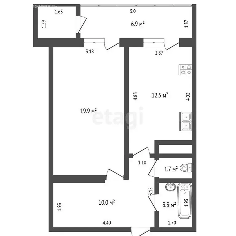 1-комнатная квартира: Ялта, улица Крупской, 52 (54 м) - Фото 1