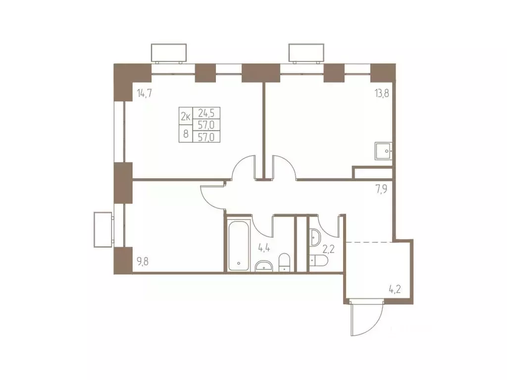 2-к кв. Московская область, Пушкино Фабрикант жилой комплекс, 1 (57.0 ... - Фото 0